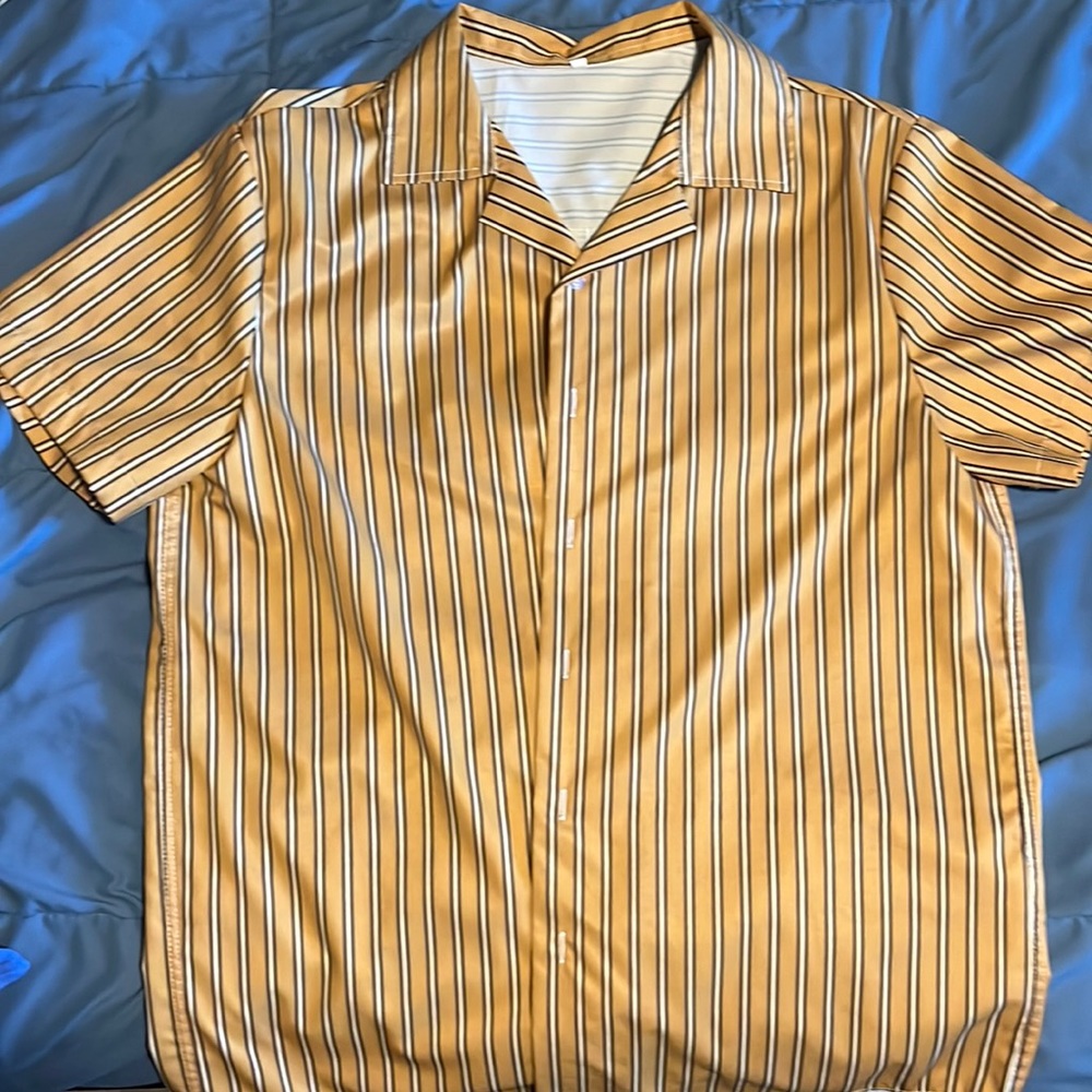 Striped Mustard Button Down shirt